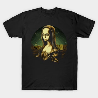 UFO Mona Lisa Alien Gifts Men Women Kids Funny Alien T-Shirt